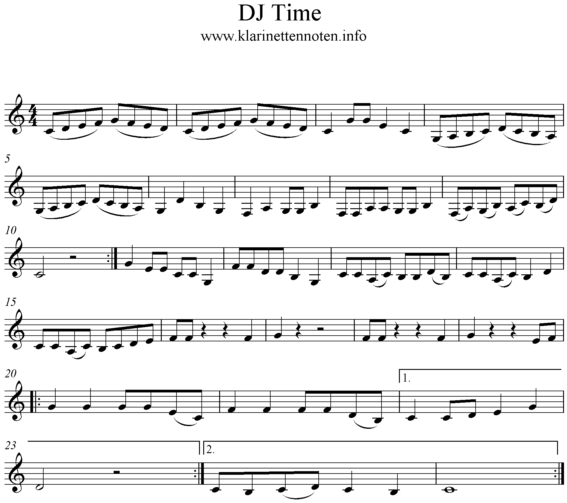 Finger Basics for Clarinet, Fingerübungen Klarinette